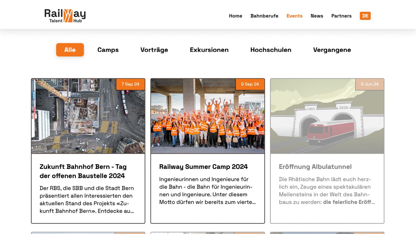 Railway Talent Hub - Desktop Bild der Events